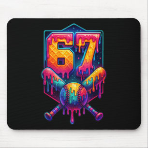67 Meme Trendy Baseball Funny Number 67 Player Six Mouse Mat