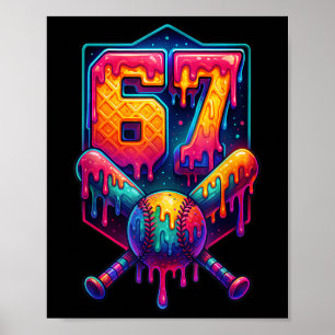 67 Meme Trendy Baseball Funny Number 67 Player Six Poster
