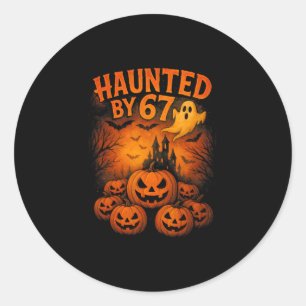 67 Meme Trendy Ghost Halloween Funny Six Seven Gen Classic Round Sticker