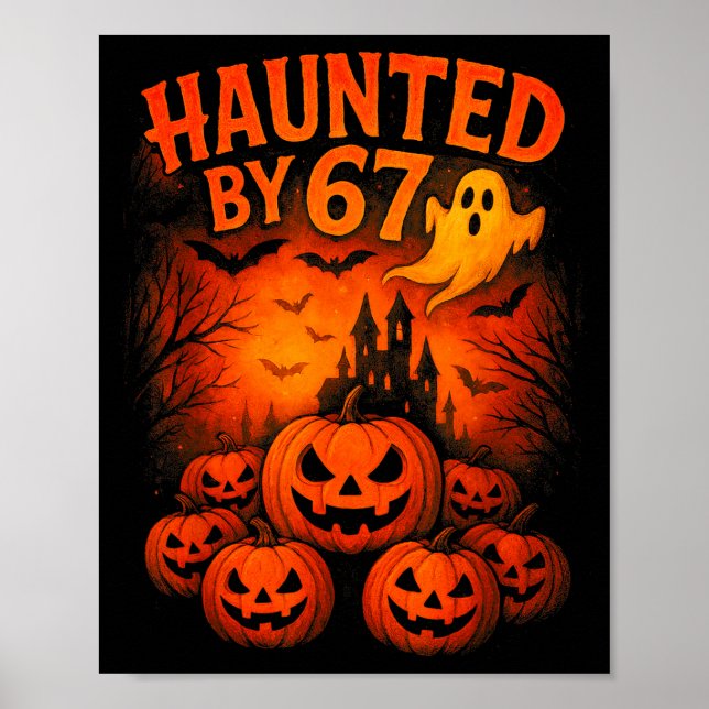 67 Meme Trendy Ghost Halloween Funny Six Seven Gen Poster (Front)