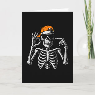 67 Meme Trendy Skeleton Halloween Funny Six Seven  Card