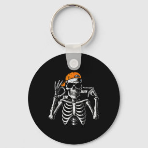 67 Meme Trendy Skeleton Halloween Funny Six Seven Key Ring