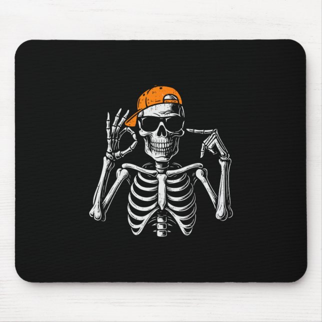 67 Meme Trendy Skeleton Halloween Funny Six Seven  Mouse Mat (Front)