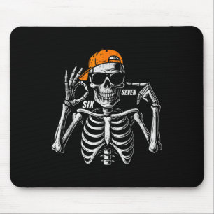 67 Meme Trendy Skeleton Halloween Funny Six Seven Mouse Mat