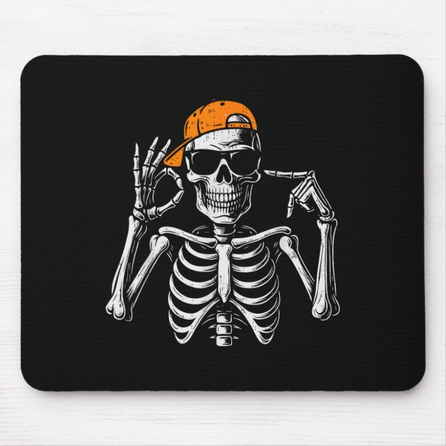 67 Meme Trendy Skeleton Halloween Funny Six Seven  Mouse Mat (Front)