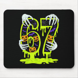 67 Meme Trendy Skeleton Halloween Funny Six Seven Mouse Mat