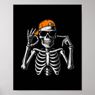 67 Meme Trendy Skeleton Halloween Funny Six Seven  Poster