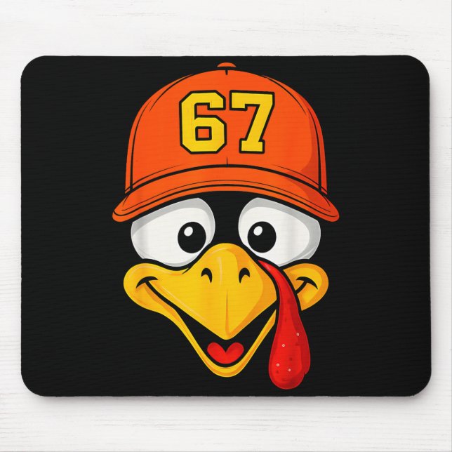 67 Meme Turkey Face Six Seven Thanksgiving 6 7 Men Mouse Mat (Front)