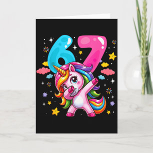 67 Meme Unicorn For Girls Six Seven Meme Brainrot  Card