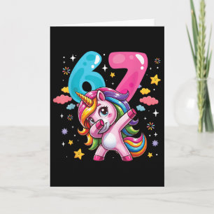 67 Meme Unicorn For Girls Six Seven Meme Brainrot  Card