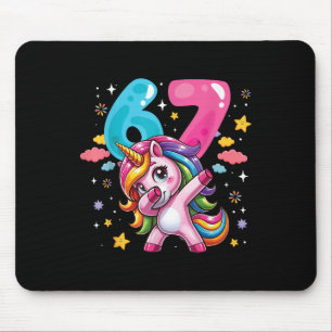 67 Meme Unicorn For Girls Six Seven Meme Brainrot Mouse Mat