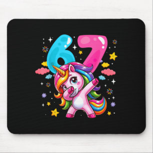 67 Meme Unicorn For Girls Six Seven Meme Brainrot  Mouse Mat