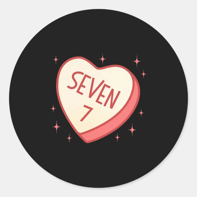 67 Meme Valentines Day Candy Heart Six Seven Match Classic Round Sticker (Front)
