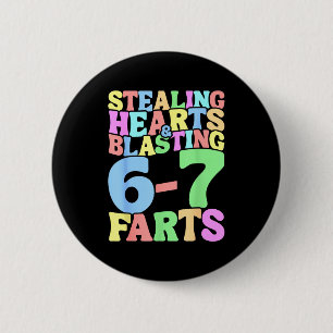 67 Meme Valentine's Day Six Seven 6-7 Funny Steali 6 Cm Round Badge