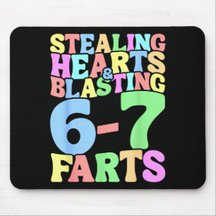 67 Meme Valentine's Day Six Seven 6-7 Funny Steali Mouse Mat