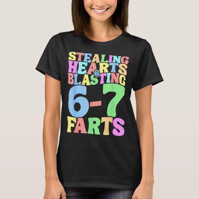 67 Meme Valentine's Day Six Seven 6-7 Funny Steali T-Shirt (Front)