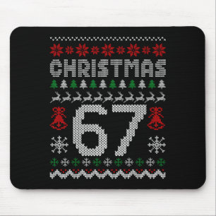 67 Meme Xmas Gen Alpha Fun Six Seven Ugly Christma Mouse Mat