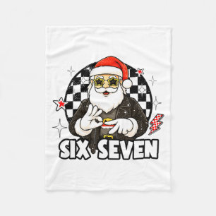 67 Meme Xmas Six Seven Santa 6 7 Christmas Men Wom Fleece Blanket