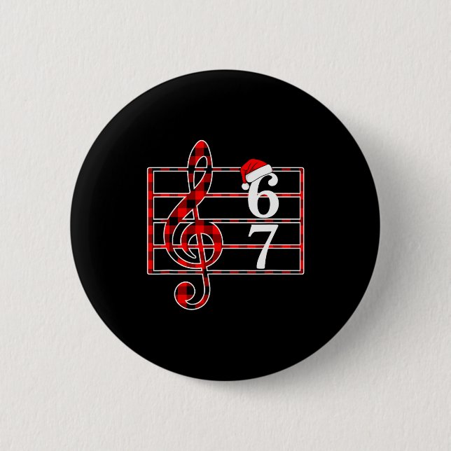 67 Music Meme Slang Musician Santa Music Teacher C 6 Cm Round Badge (Front)