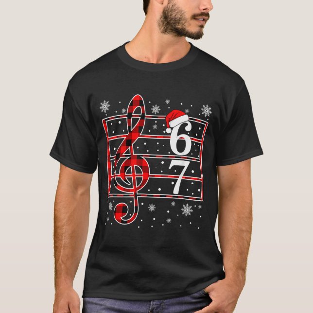 67 Music Meme Slang Musician Santa Music Teacher C T-Shirt (Front)