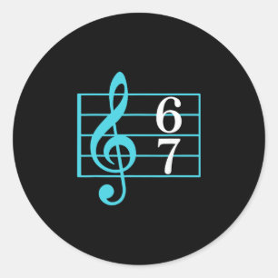 67 Music Meme Slang Six Seven Music Teacher Funny  Classic Round Sticker