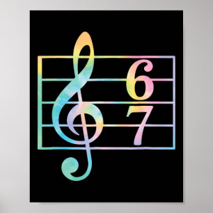 67 Music Meme Slang Six Seven Music Teacher Funny Poster