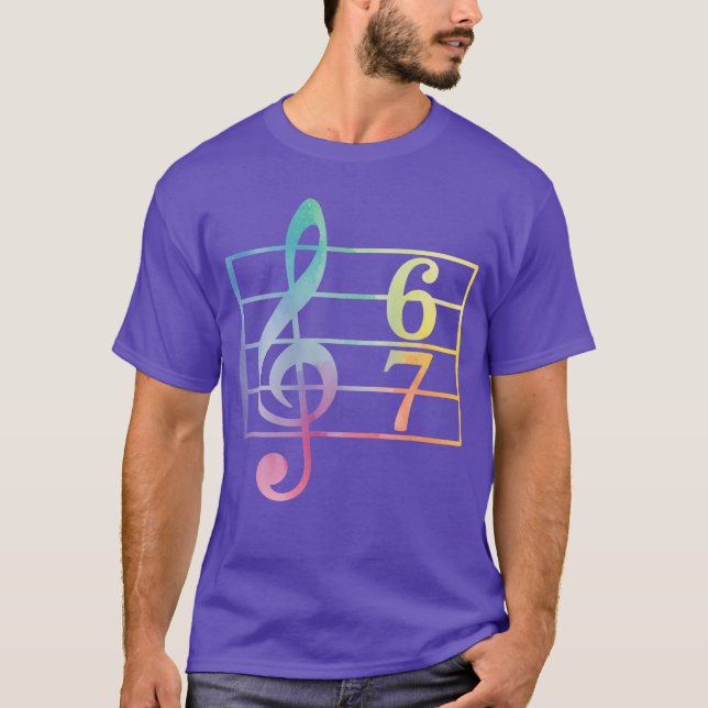 67 Music Meme Slang Six Seven Music Teacher Funny  T-Shirt (Front)