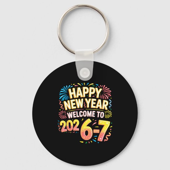 67 New Year's Eve - Happy New Year 2026-7 Funny 67 Key Ring (Front)