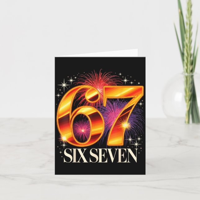 67 New Years Eve Party Pajama Shirt 6 7 Meme 67 20 Card (Front)