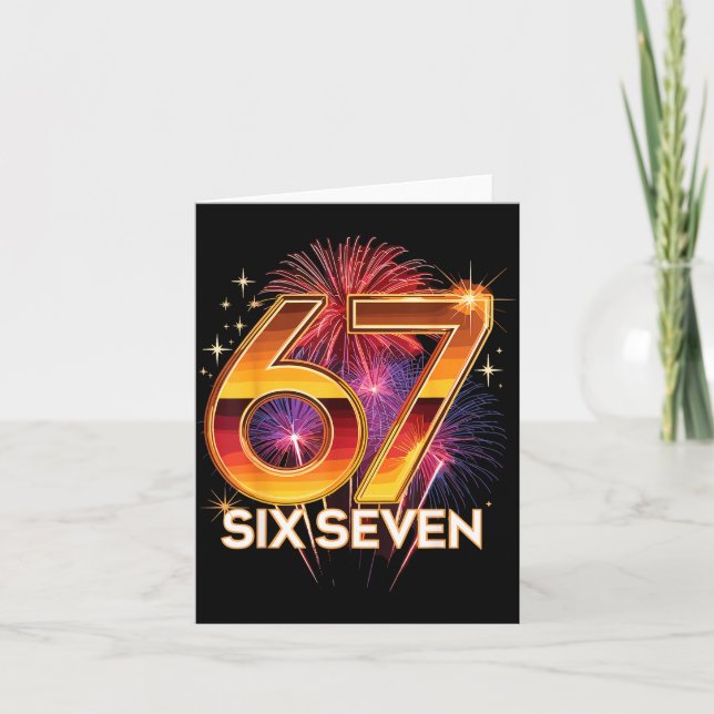 67 New Years Eve Party Pajama Shirt 6 7 Meme 67 20 Card (Front)