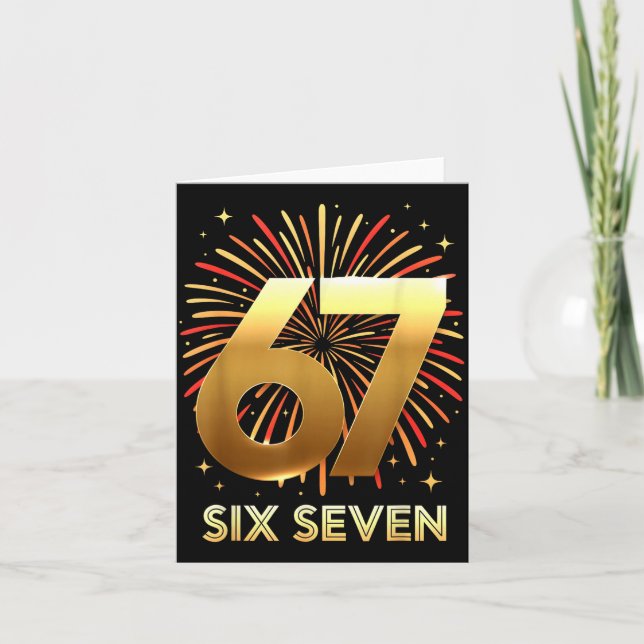 67 New Years Eve Party Pajama Shirt 6 7 Meme 67 20 Card (Front)