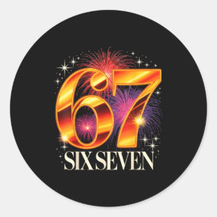 67 New Years Eve Party Pajama Shirt 6 7 Meme 67 20 Classic Round Sticker