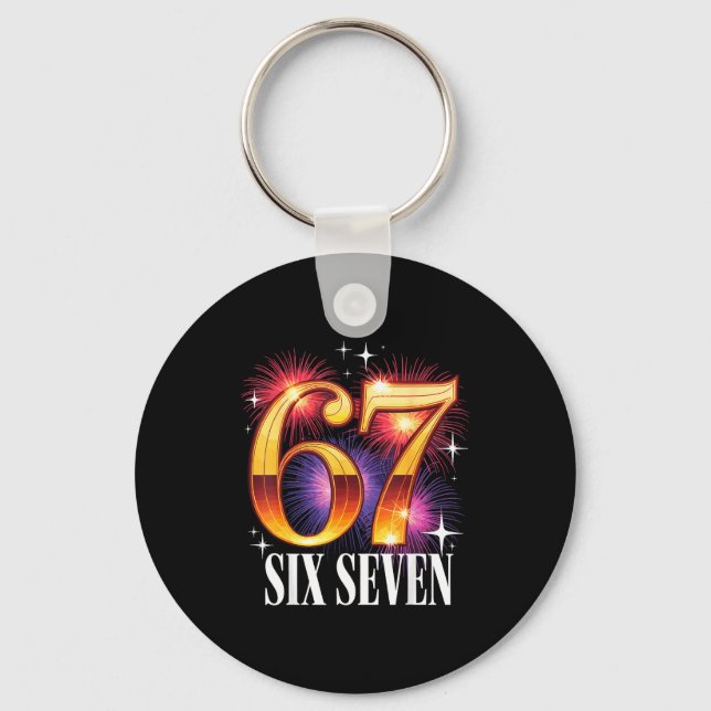67 New Years Eve Party Pajama Shirt 6 7 Meme 67 20 Key Ring (Front)
