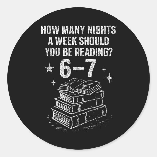 67 Nights Reading Meme For Bibliophiles Englieache Classic Round Sticker (Front)