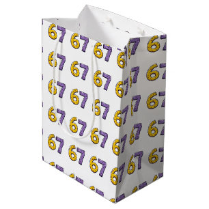 67 No Meaning Whatsoever Yellow and Purple Medium Gift Bag