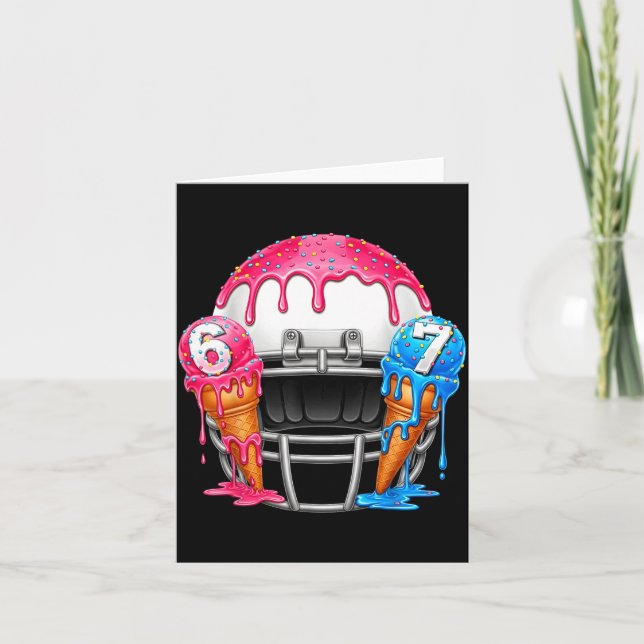 67 Number Ice Cream Drip American Football Art  Card (Front)