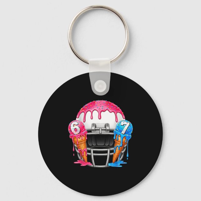 67 Number Ice Cream Drip American Football Art  Key Ring (Front)