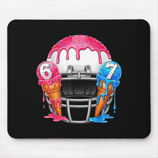 67 Number Ice Cream Drip American Football Art  Mouse Mat (Front)