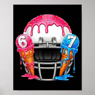 67 Number Ice Cream Drip American Football Art  Poster
