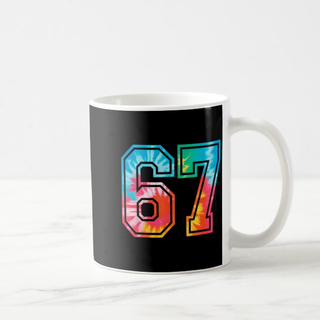 67 Number Meme Funny Six Seven Tie Dye Gen Alpha S Coffee Mug (Right)