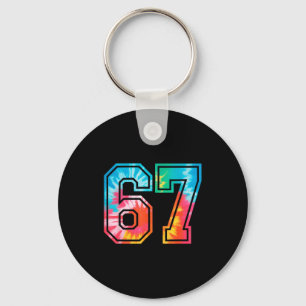 67 Number Meme Funny Six Seven Tie Dye Gen Alpha S Key Ring