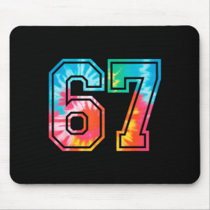 67 Number Meme Funny Six Seven Tie Dye Gen Alpha S Mouse Mat