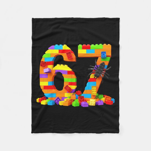 67 Number Meme Six Seven 6 7 Building Blocks Gen A Fleece Blanket (Front)
