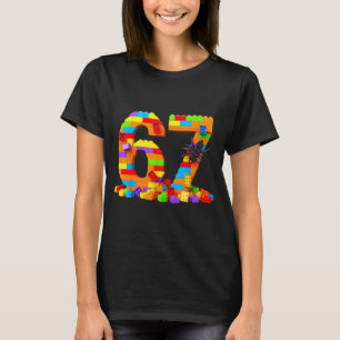 67 Number Meme Six Seven 6 7 Building Blocks Gen A T-Shirt