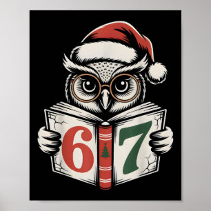 67 Number Owl Christmas Internet Meme Holiday Poster