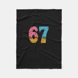 67 Number Six Seven Alpha Slang Ice Cream Drip Fun Fleece Blanket