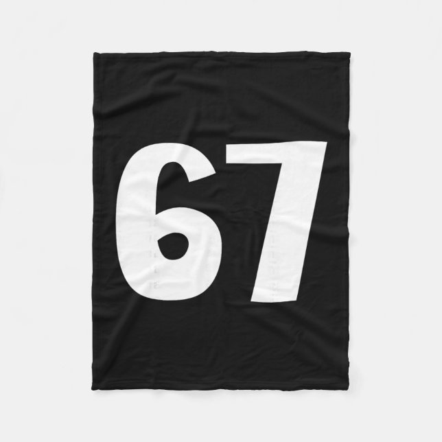 67 Number Sixty-seven Funny Meme Six Seven Matchin Fleece Blanket (Front)