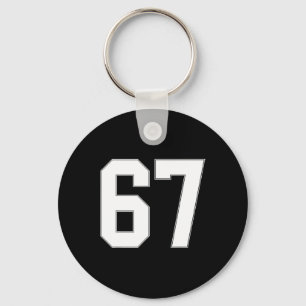 67 Number Sixty-seven Team Sports Graphic Matching Key Ring