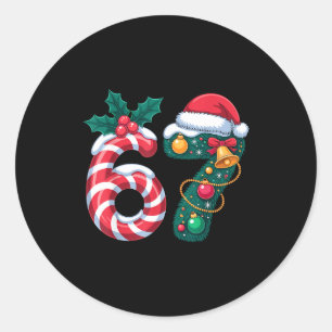 67 Pajama Holiday Shirt 6 7 Meme Funny 67 Christma Classic Round Sticker