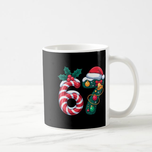 67 Pajama Holiday Shirt 6 7 Meme Funny 67 Christma Coffee Mug (Right)
